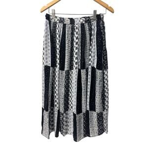 Gypsie Blu Patchwork Look Long Boho Skirt Size Small
